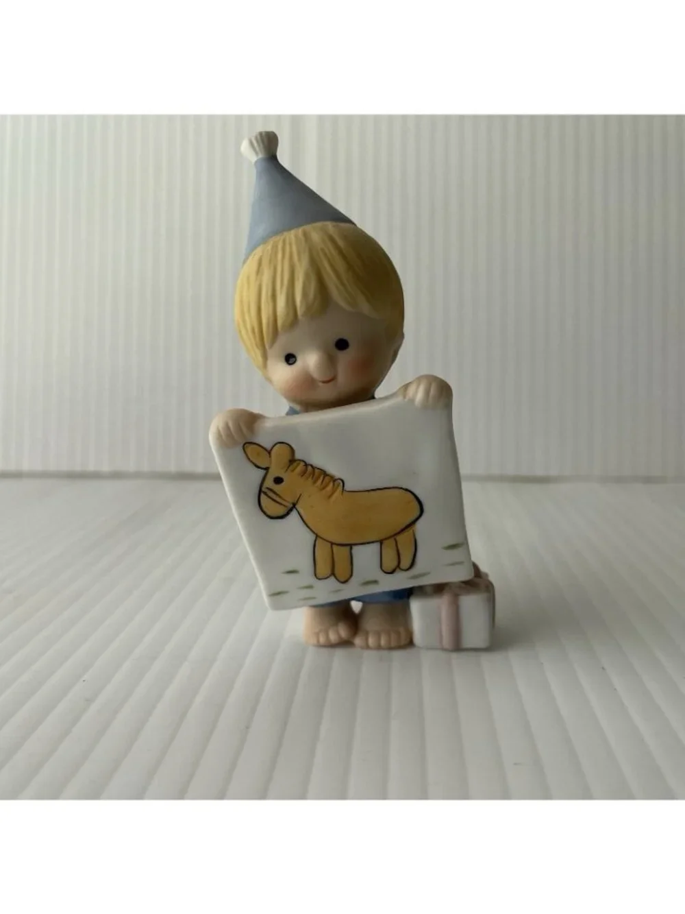 1982 Enesco Country Cousins Scooter Pin the Tail on the Donkey With Present